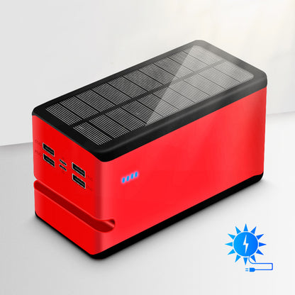 PS-10+ Solar Power Bank 100000mAh Outdoor Portable Charger with Camping Light and Phone Holder Slot Gap