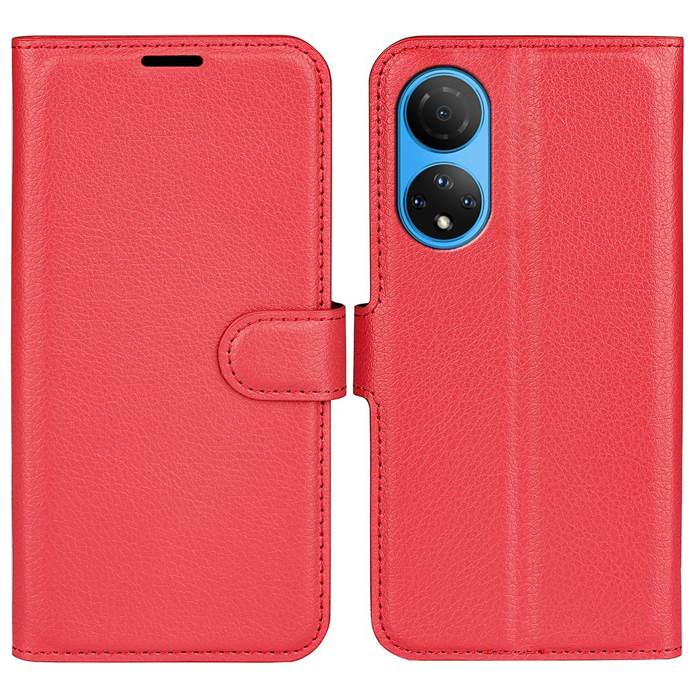 For Honor X7 Litchi Texture PU Leather Phone Full-protection Case Wallet Stand Function Shockproof Cover