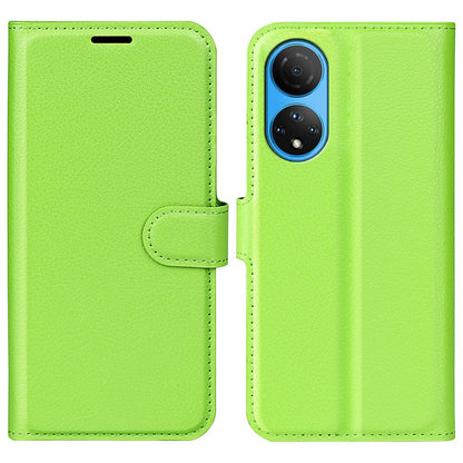 For Honor X7 Litchi Texture PU Leather Phone Full-protection Case Wallet Stand Function Shockproof Cover