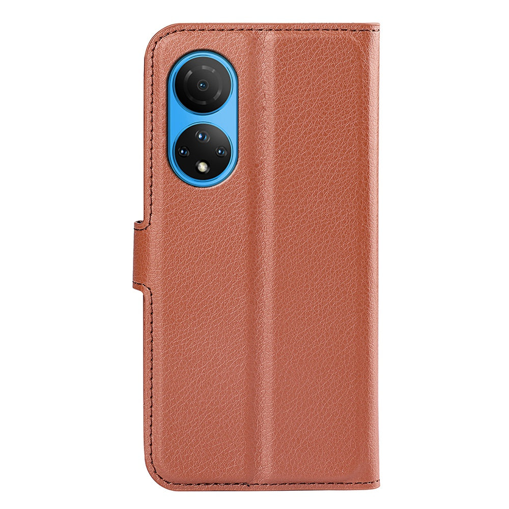 For Honor X7 Litchi Texture PU Leather Phone Full-protection Case Wallet Stand Function Shockproof Cover