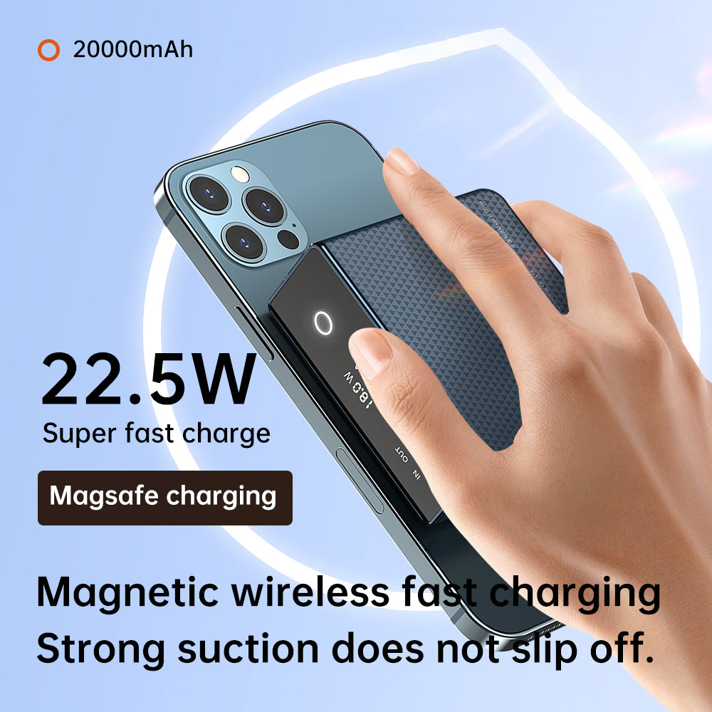 Q7 20000mAh Super Fast 22.5W PD 20W 15W Portable Charger Magnetic Wireless Power Bank CE Certificated Portable Phone Charger for Laptop PC and Cell Phone