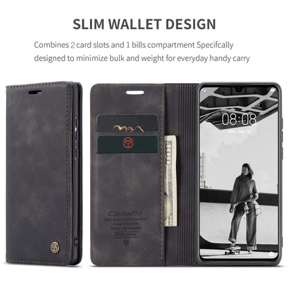 CASEME 013 Series for Huawei P30 Shockproof PU Leather Stand Cover Anti-scratch Wallet Phone Case