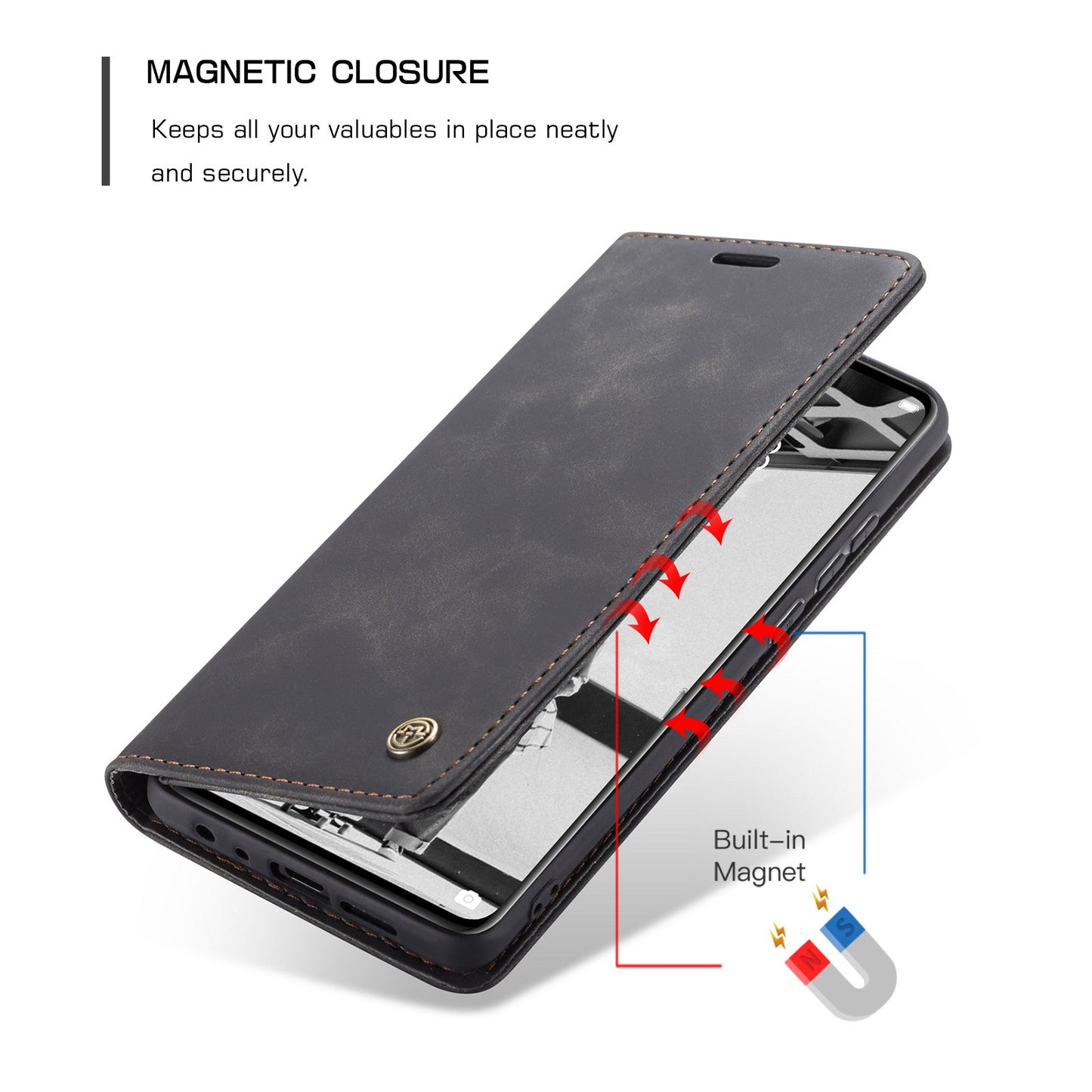 CASEME 013 Series for Huawei P30 Shockproof PU Leather Stand Cover Anti-scratch Wallet Phone Case