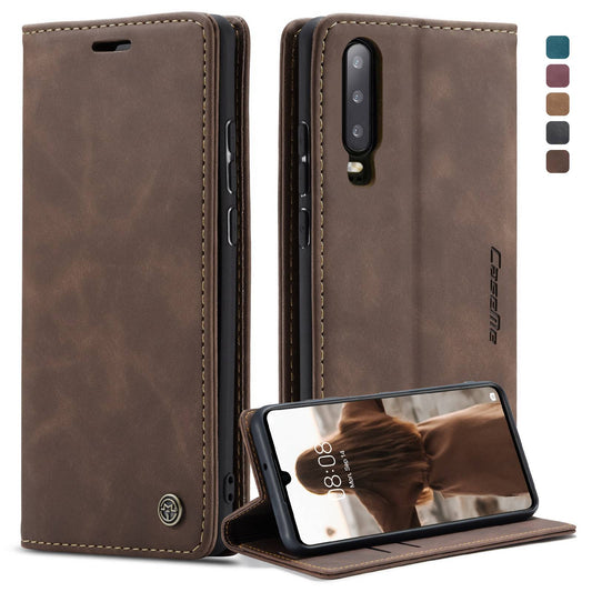 CASEME 013 Series for Huawei P30 Shockproof PU Leather Stand Cover Anti-scratch Wallet Phone Case