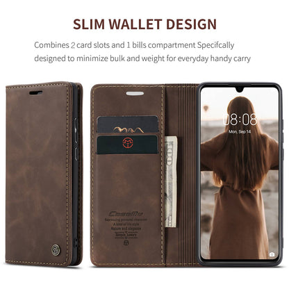 CASEME 013 Series for Huawei P30 Shockproof PU Leather Stand Cover Anti-scratch Wallet Phone Case