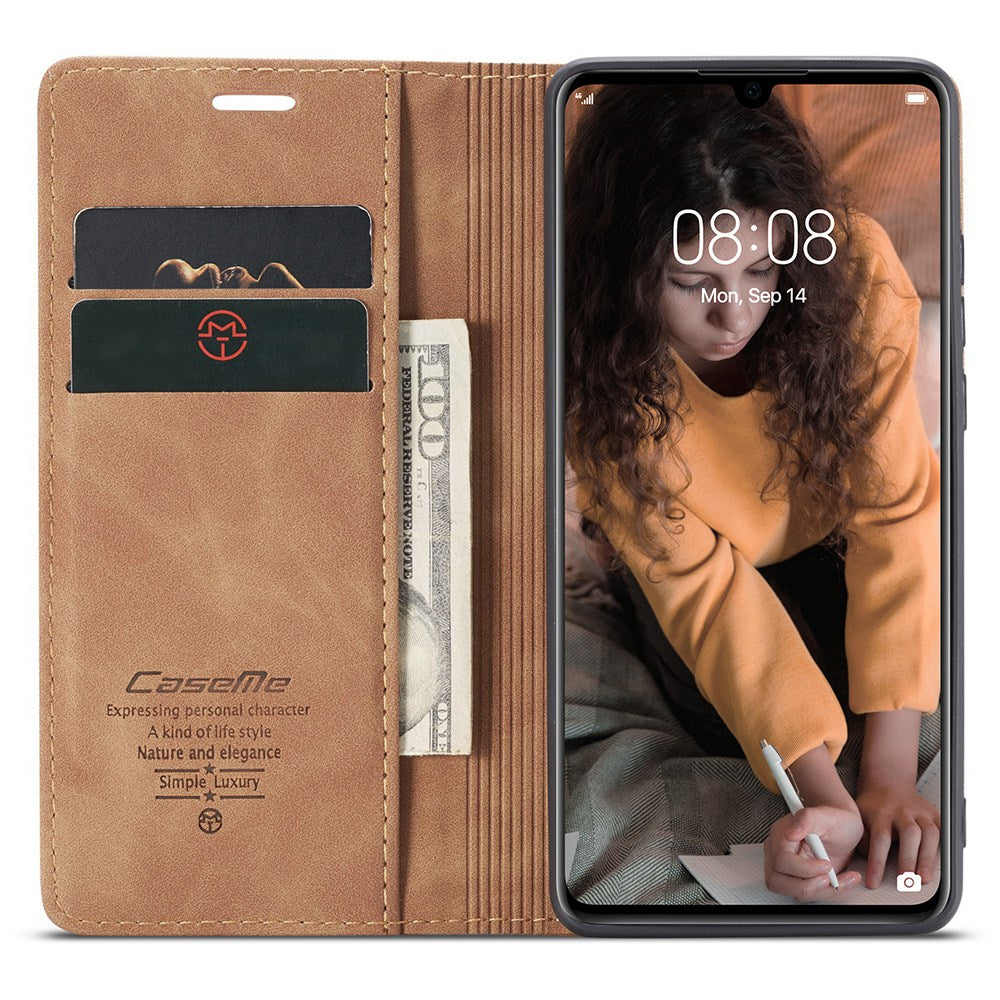 CASEME 013 Series for Huawei P30 Shockproof PU Leather Stand Cover Anti-scratch Wallet Phone Case