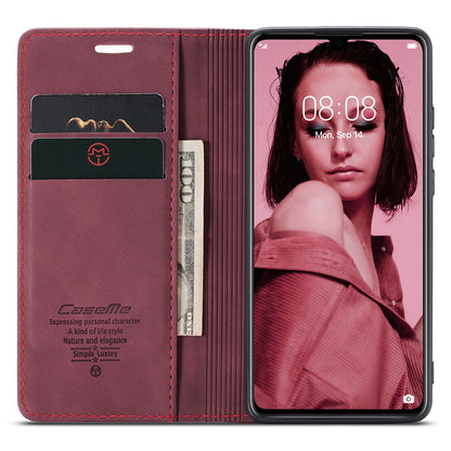 CASEME 013 Series for Huawei P30 Shockproof PU Leather Stand Cover Anti-scratch Wallet Phone Case