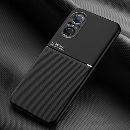 For Huawei nova 9 SE Imprinted PU Leather + TPU Hybrid Case Shockproof Phone Cover with Built-in Metal Sheet