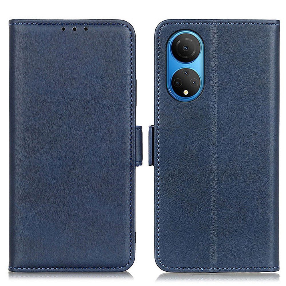 Textured PU Leather Phone Cover for Honor X7, Double Magnetic Clasp Foldable Stand Wallet Shell Protector