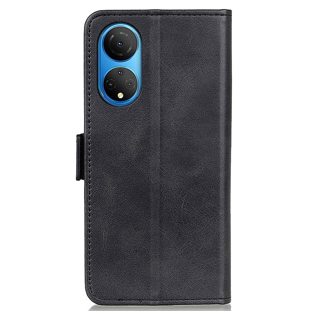 Textured PU Leather Phone Cover for Honor X7, Double Magnetic Clasp Foldable Stand Wallet Shell Protector