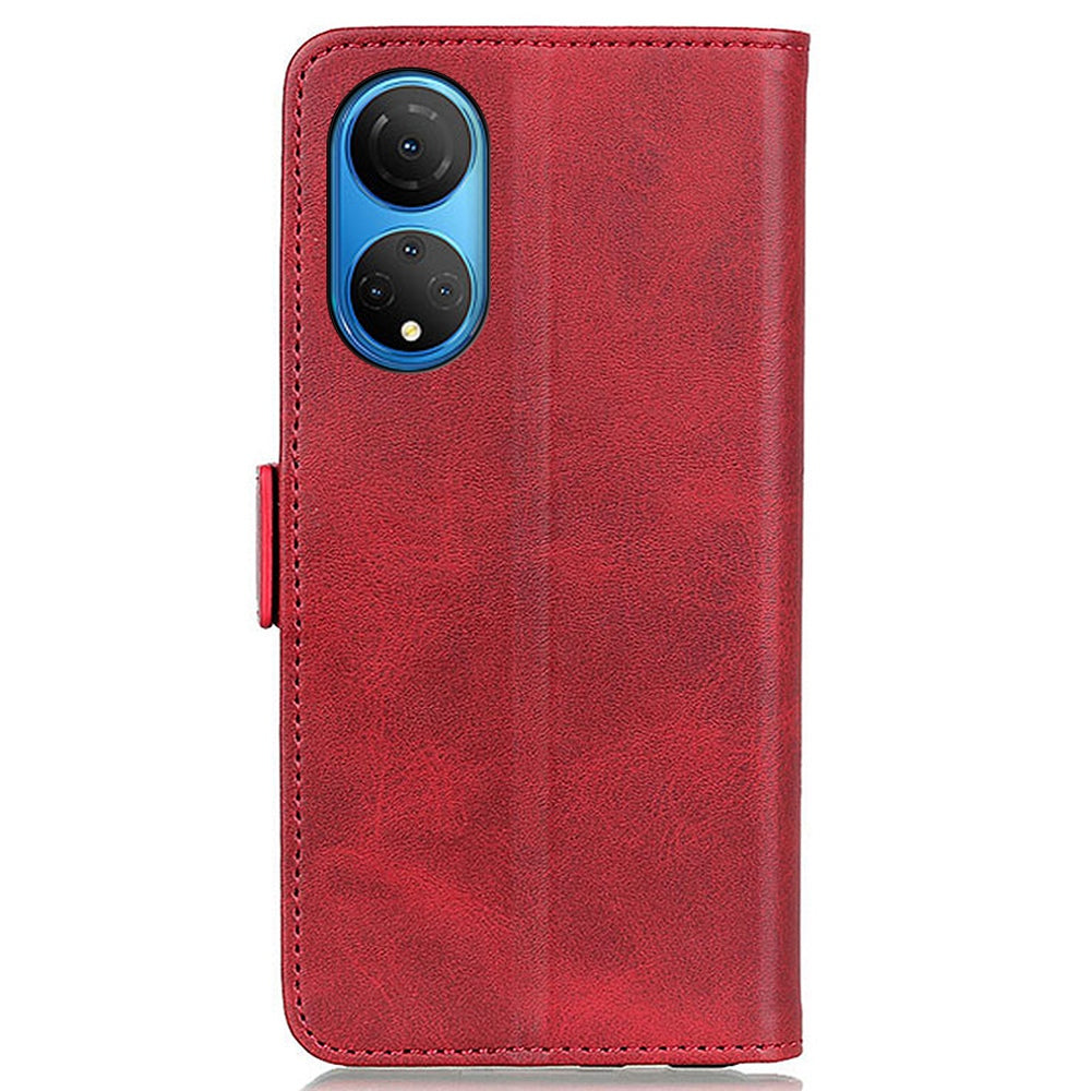 Textured PU Leather Phone Cover for Honor X7, Double Magnetic Clasp Foldable Stand Wallet Shell Protector