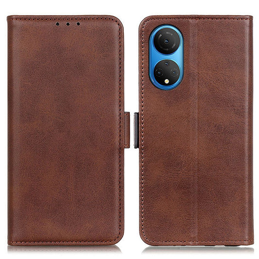 Textured PU Leather Phone Cover for Honor X7, Double Magnetic Clasp Foldable Stand Wallet Shell Protector