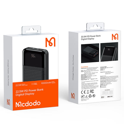 MCDODO MC-5851 22.5W PD Power Bank 10000mAh Digital Display Portable Charger