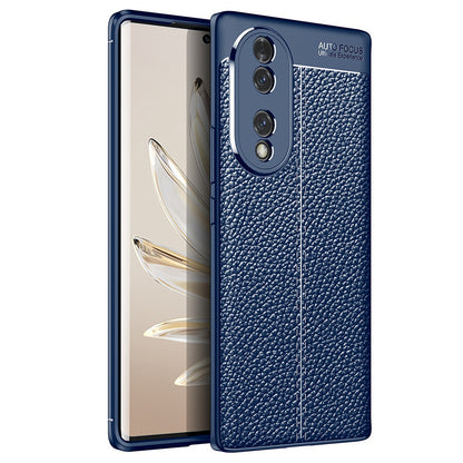 For Honor 70 5G Heat Dissipating Anti-Fingerprint Case Litchi Texture Design Soft TPU Back Cover