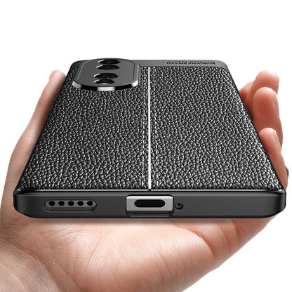 For Honor 70 5G Heat Dissipating Anti-Fingerprint Case Litchi Texture Design Soft TPU Back Cover