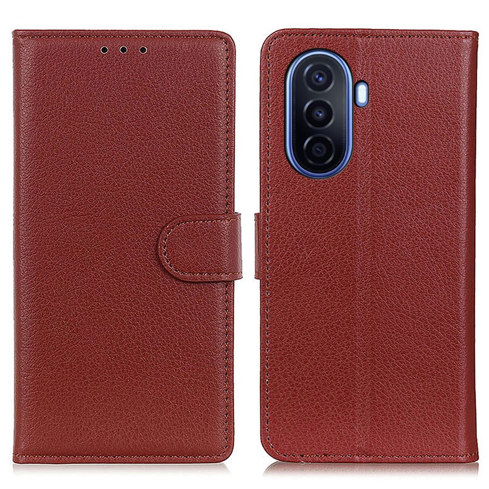 For Huawei nova Y70 4G/Y70 Plus 4G Litchi Texture Wallet Flip Cover PU Leather Stand Shockproof TPU Protective Case