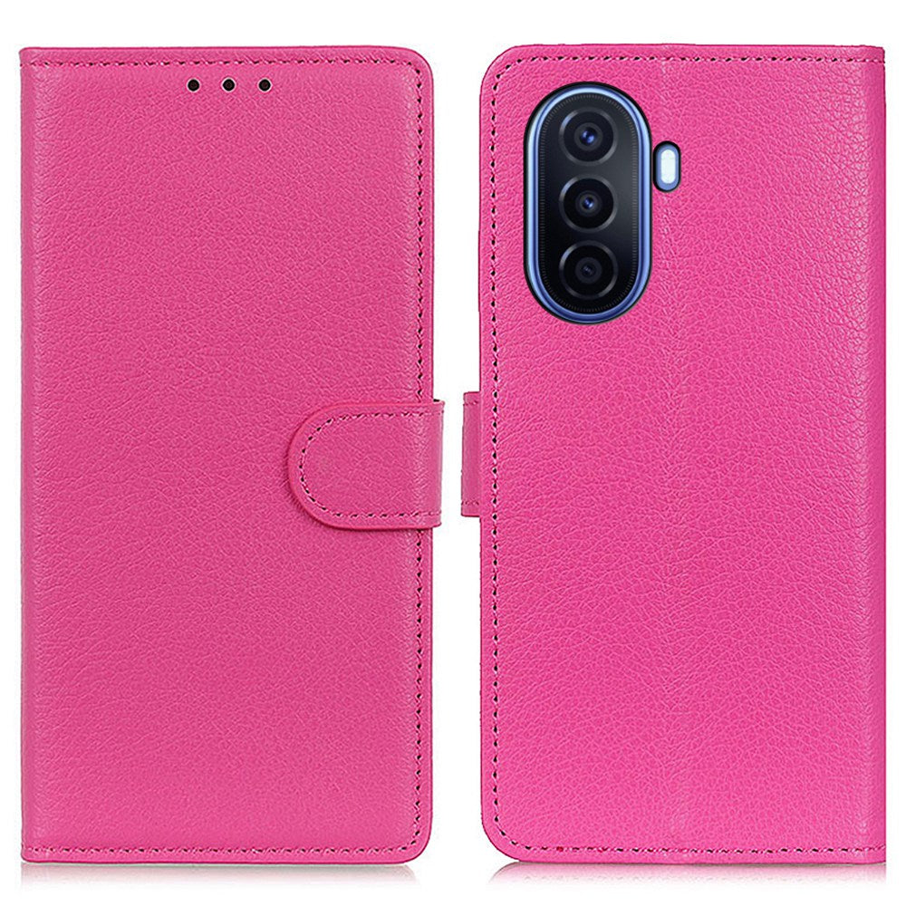 For Huawei nova Y70 4G/Y70 Plus 4G Litchi Texture Wallet Flip Cover PU Leather Stand Shockproof TPU Protective Case