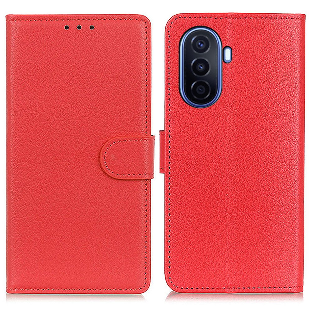 For Huawei nova Y70 4G/Y70 Plus 4G Litchi Texture Wallet Flip Cover PU Leather Stand Shockproof TPU Protective Case