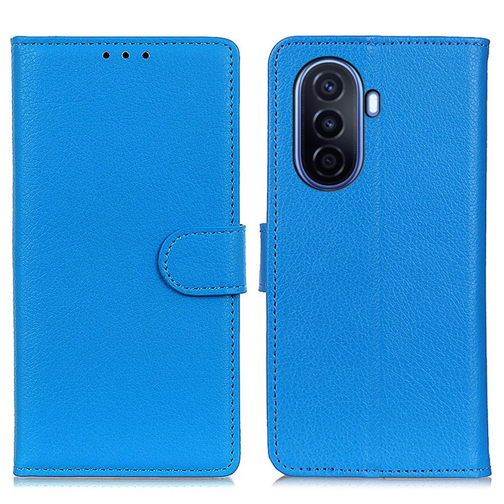 For Huawei nova Y70 4G/Y70 Plus 4G Litchi Texture Wallet Flip Cover PU Leather Stand Shockproof TPU Protective Case