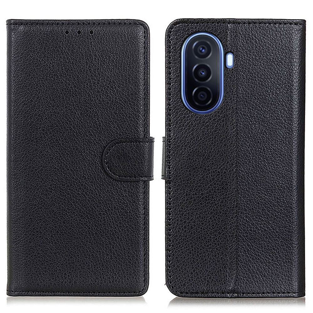 For Huawei nova Y70 4G/Y70 Plus 4G Litchi Texture Wallet Flip Cover PU Leather Stand Shockproof TPU Protective Case