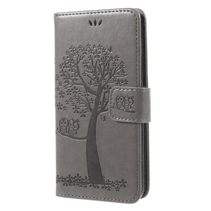 Imprint Tree Owl Magnetic Wallet PU Leather Stand Case for Motorola Moto G5S