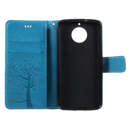 Imprint Tree Owl Magnetic Wallet PU Leather Stand Case for Motorola Moto G5S