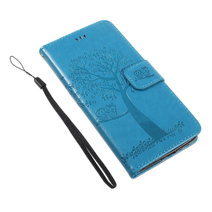 Imprint Tree Owl Magnetic Wallet PU Leather Stand Case for Motorola Moto G5S