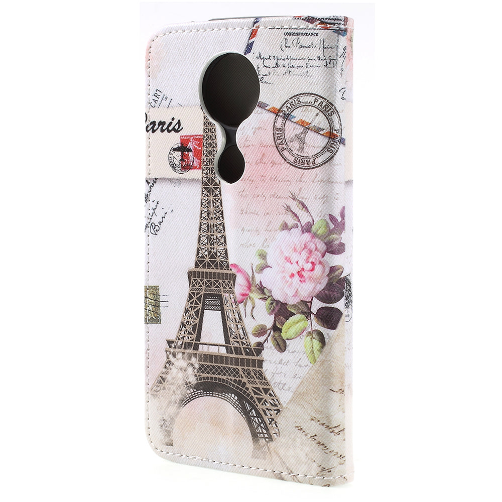 Pattern Printing Cross Texture Leather Wallet Case for Motorola Moto E5 Plus