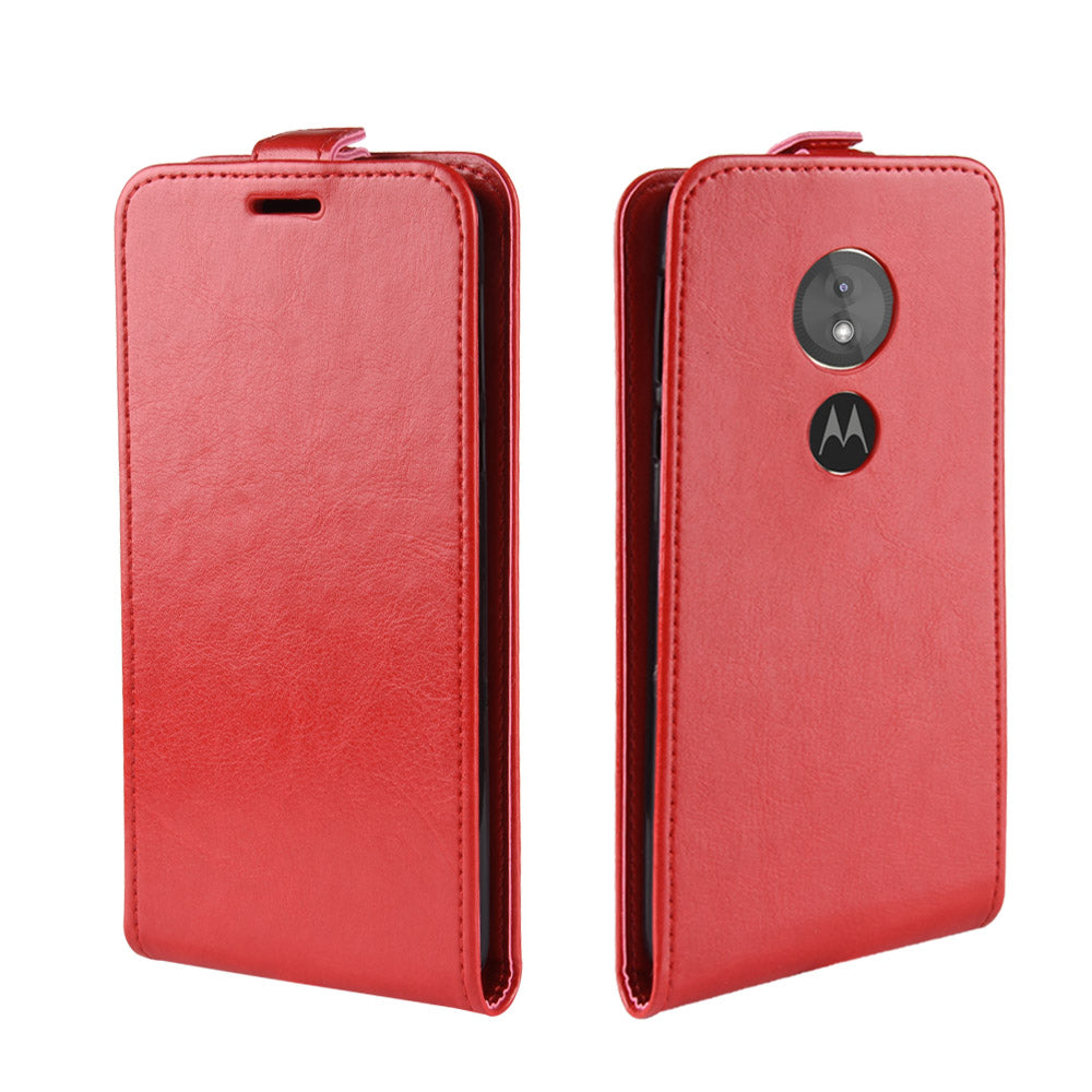 Crazy Horse Vertical Flip Card Holder Leather Shell for Motorola Moto E5/Moto G6 Play