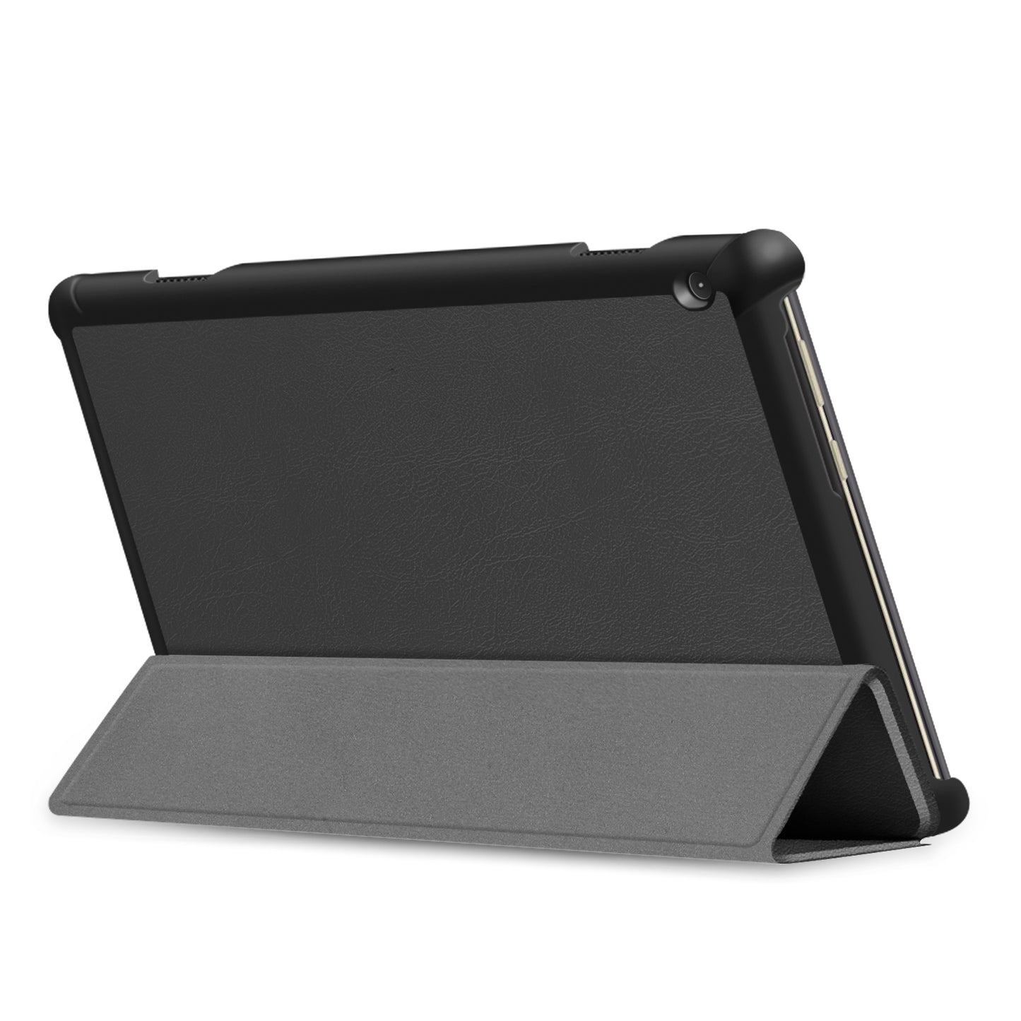 Tri-fold Stand Leather Case Narrow Bezel Design Dual-Angle Supporting Tablet Cover for Lenovo Tab M10 TB-X605F/TB-X505F