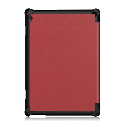 Tri-fold Stand Leather Case Narrow Bezel Design Dual-Angle Supporting Tablet Cover for Lenovo Tab M10 TB-X605F/TB-X505F