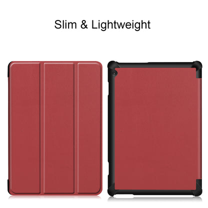 Tri-fold Stand Leather Case Narrow Bezel Design Dual-Angle Supporting Tablet Cover for Lenovo Tab M10 TB-X605F/TB-X505F