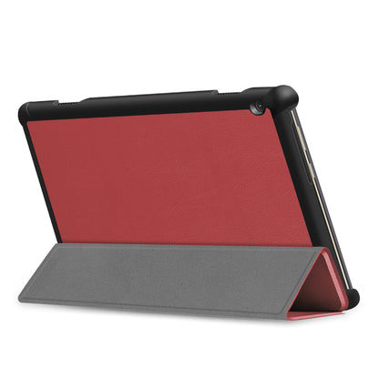 Tri-fold Stand Leather Case Narrow Bezel Design Dual-Angle Supporting Tablet Cover for Lenovo Tab M10 TB-X605F/TB-X505F