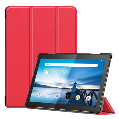 Tri-fold Stand Leather Case Narrow Bezel Design Dual-Angle Supporting Tablet Cover for Lenovo Tab M10 TB-X605F/TB-X505F