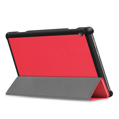 Tri-fold Stand Leather Case Narrow Bezel Design Dual-Angle Supporting Tablet Cover for Lenovo Tab M10 TB-X605F/TB-X505F