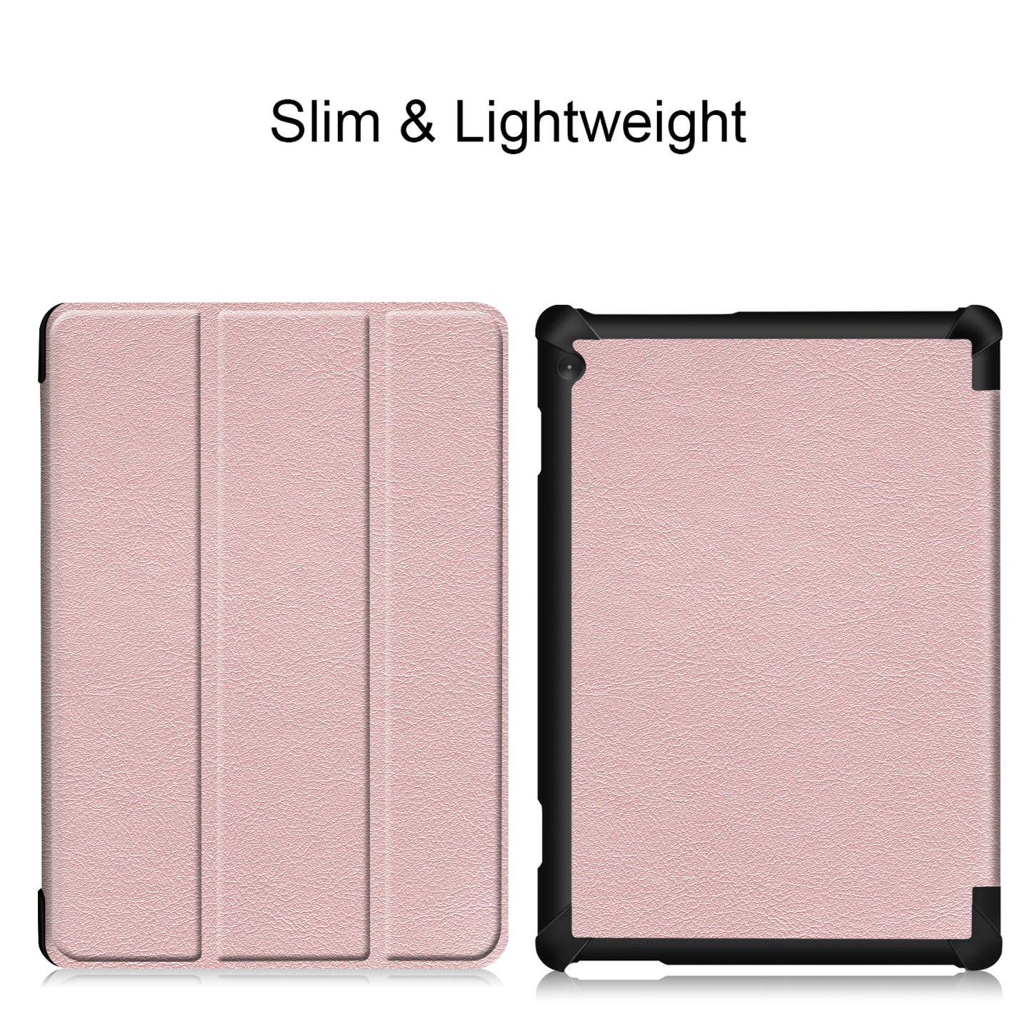 Tri-fold Stand Leather Case Narrow Bezel Design Dual-Angle Supporting Tablet Cover for Lenovo Tab M10 TB-X605F/TB-X505F