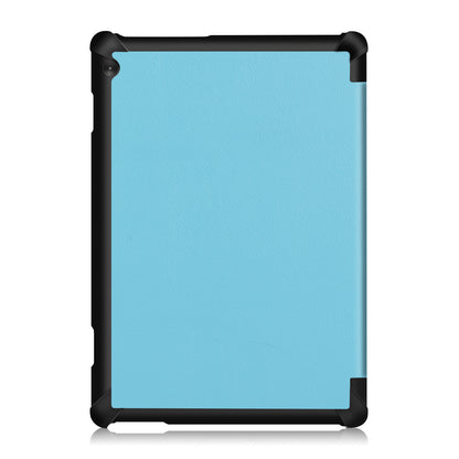 Tri-fold Stand Leather Case Narrow Bezel Design Dual-Angle Supporting Tablet Cover for Lenovo Tab M10 TB-X605F/TB-X505F