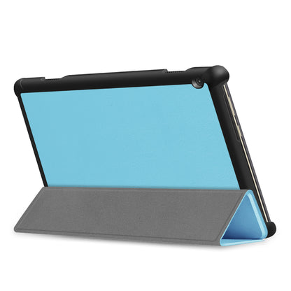 Tri-fold Stand Leather Case Narrow Bezel Design Dual-Angle Supporting Tablet Cover for Lenovo Tab M10 TB-X605F/TB-X505F