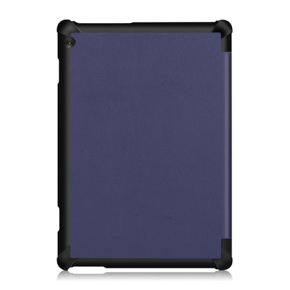 Tri-fold Stand Leather Case Narrow Bezel Design Dual-Angle Supporting Tablet Cover for Lenovo Tab M10 TB-X605F/TB-X505F