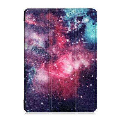 Dustproof Pattern Printing Tri-fold Stand Leather Protection Case for Lenovo Tab M10 TB-X605F TB-X505F