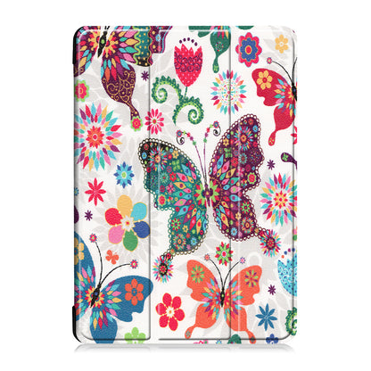 Dustproof Pattern Printing Tri-fold Stand Leather Protection Case for Lenovo Tab M10 TB-X605F TB-X505F