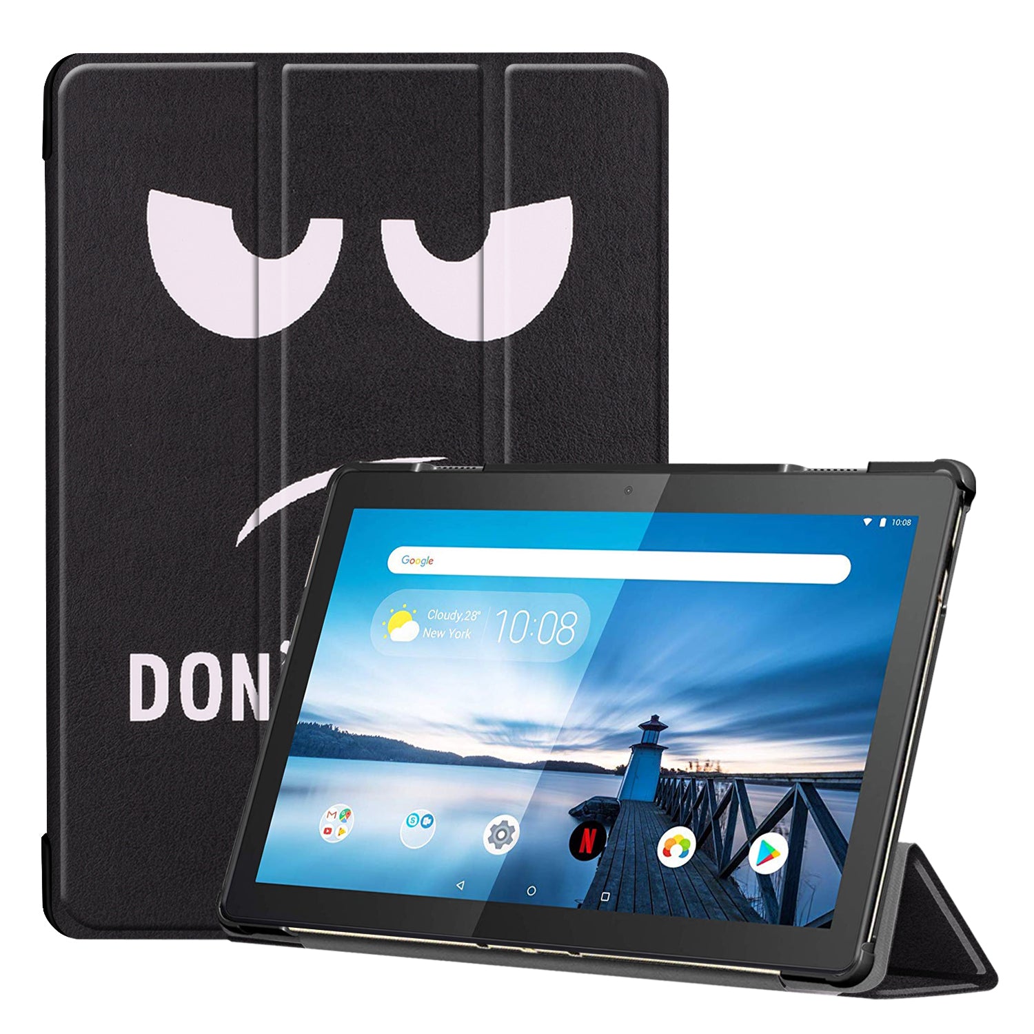 Dustproof Pattern Printing Tri-fold Stand Leather Protection Case for Lenovo Tab M10 TB-X605F TB-X505F