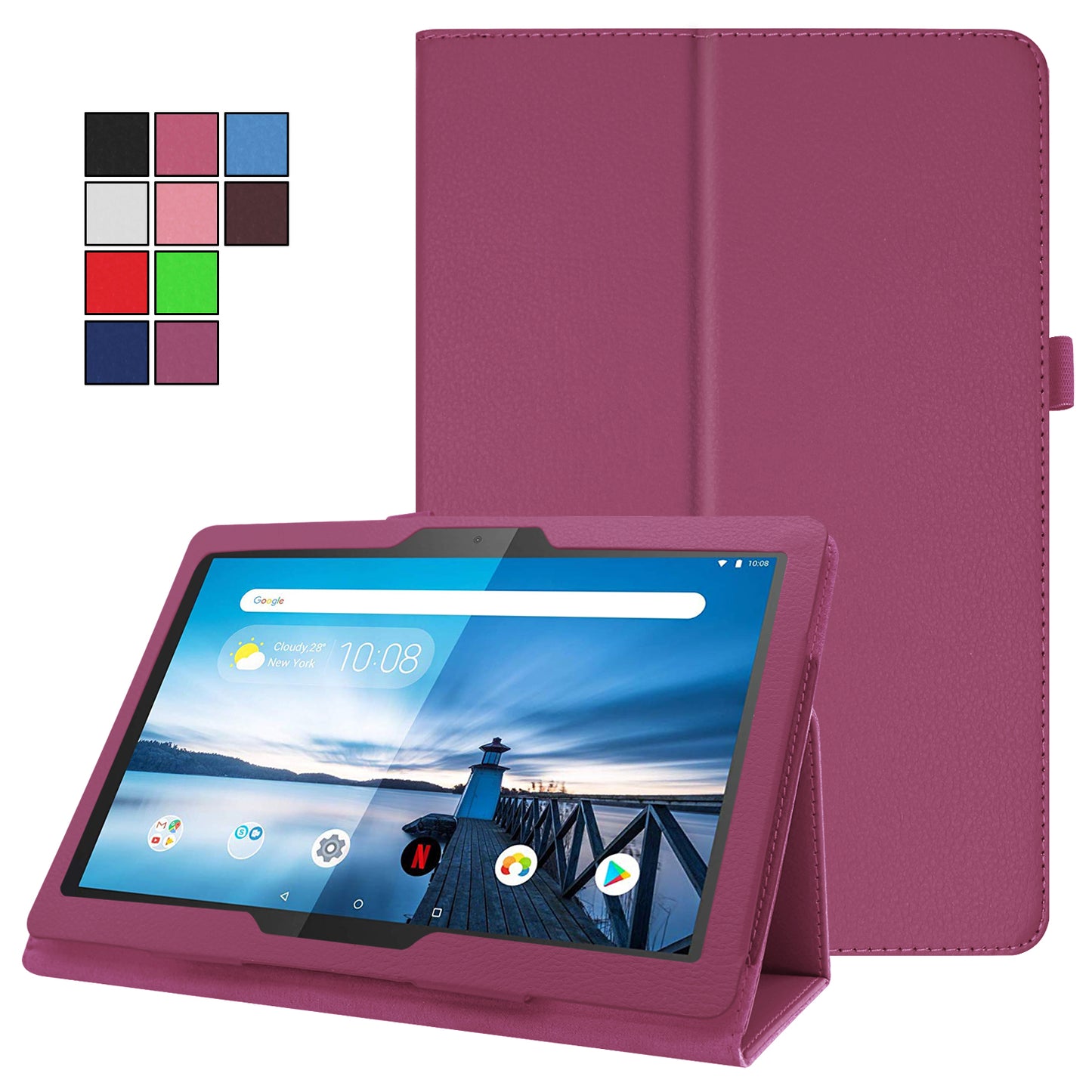 For Lenovo Tab P10 10.1-inch Litchi Texture Leather Stand Protection Case