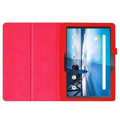 Anti-scratch Shockproof Litchi Texture Leather Stand Protective Phone Case Cover for Lenovo Tab M10 TB-X605F