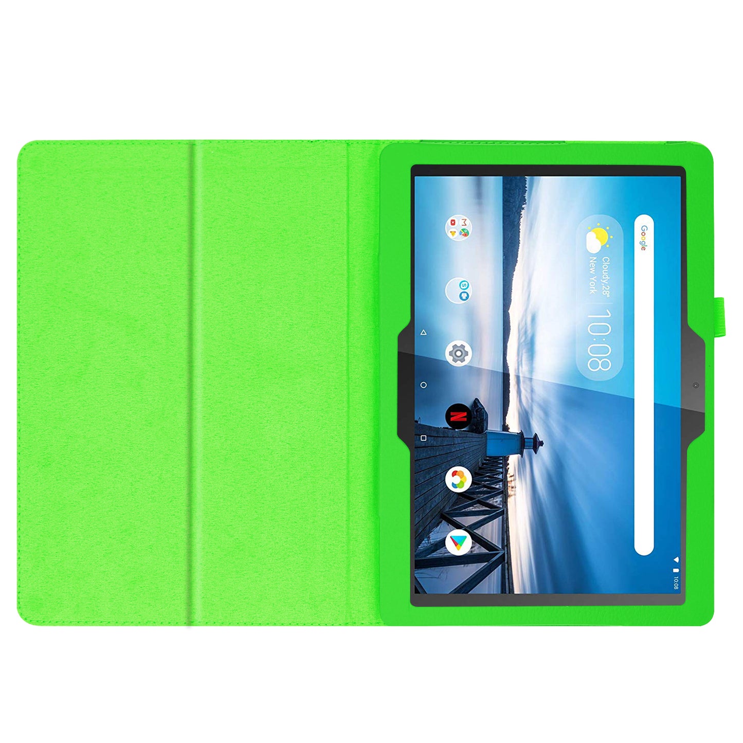 Anti-scratch Shockproof Litchi Texture Leather Stand Protective Phone Case Cover for Lenovo Tab M10 TB-X605F