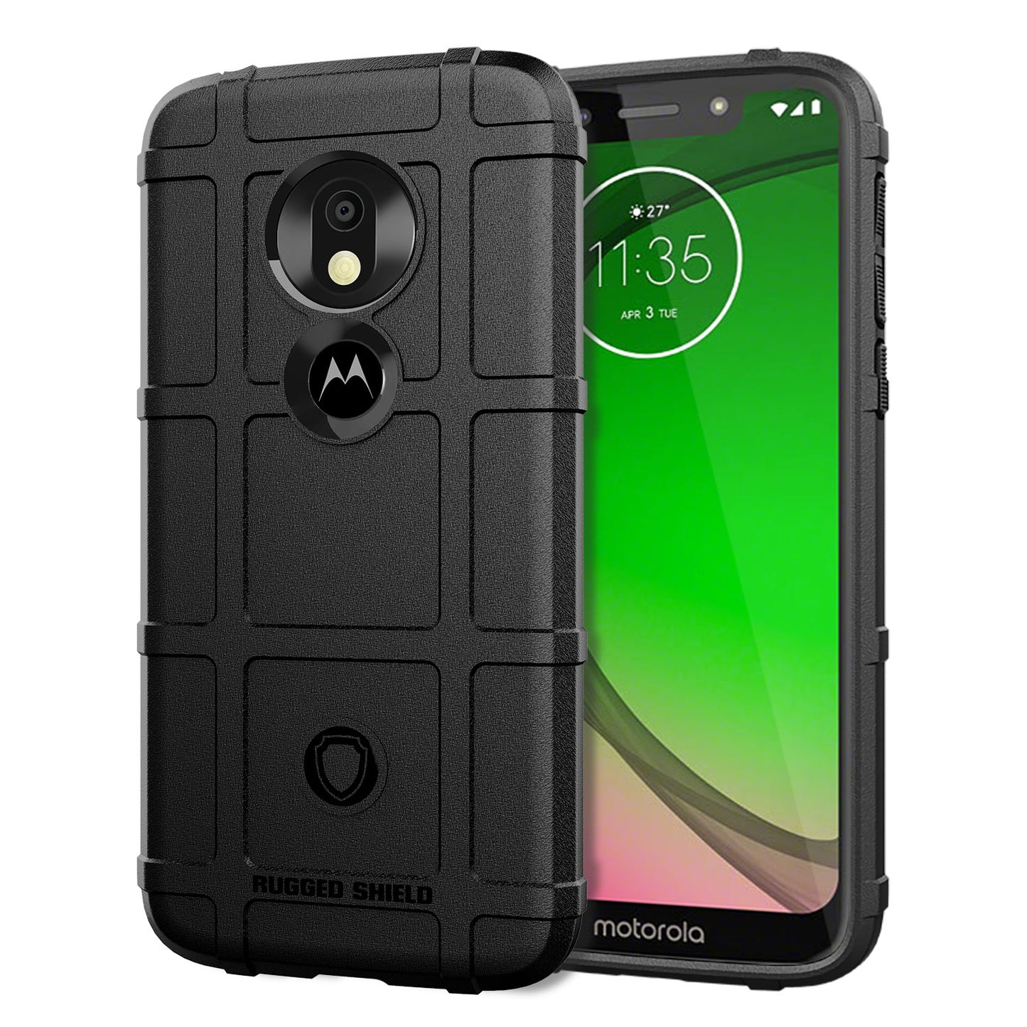 Rugged Square Grid Texture Soft TPU Anti-shock Case for Motorola Moto G7 Play (EU Version)