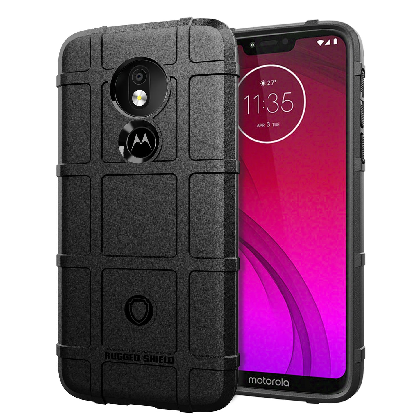 Rugged Square Grid Texture Anti-shock TPU Phone Cover for Motorola Moto G7 Power (EU Version)