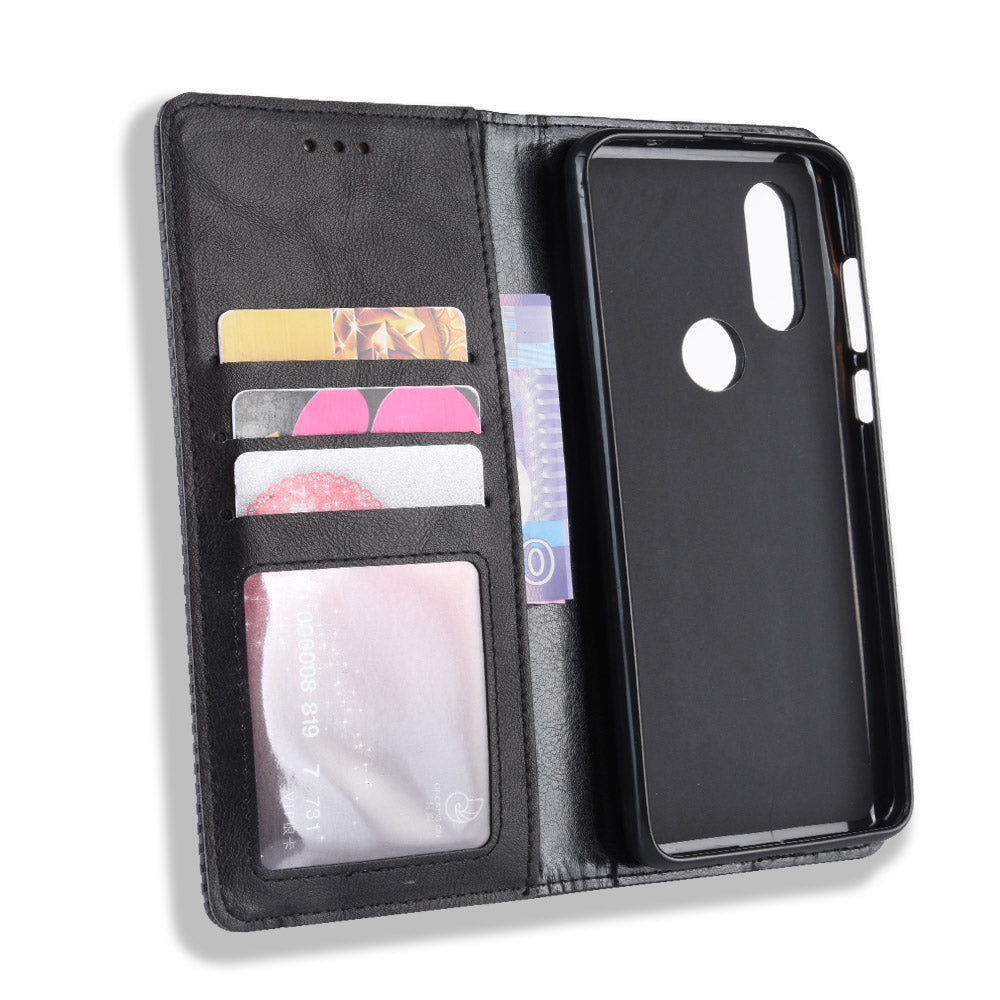 Vintage Style PU Leather Wallet Phone Cover for Motorola One Vision / P50