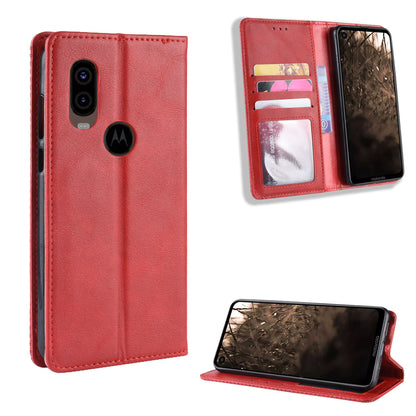 Vintage Style PU Leather Wallet Phone Cover for Motorola One Vision / P50