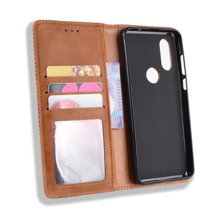 Vintage Style PU Leather Wallet Phone Cover for Motorola One Vision / P50